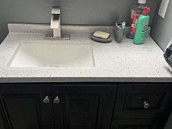 The first job i ever did on my own as a new buisness owner, a new bathroom vanity install for my father-in-law.